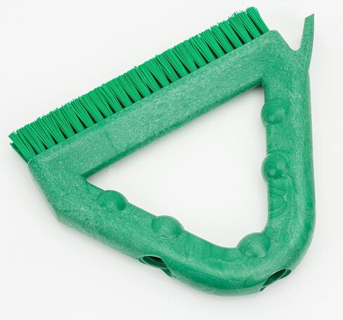 SPARTA Plastic Commercial Grout Brush, Triangle-Shaped Scrub Brush with Scraper and Two Threaded Holes for Attaching Handle (Sold Separately), 9 x 7 x 7 Inches, White, (Pack of 4) in Saudi Arabia