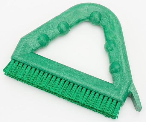 SPARTA Plastic Commercial Grout Brush, Triangle-Shaped Scrub Brush with Scraper and Two Threaded Holes for Attaching Handle (Sold Separately), 9 x 7 x 7 Inches, White, (Pack of 4) in Saudi Arabia