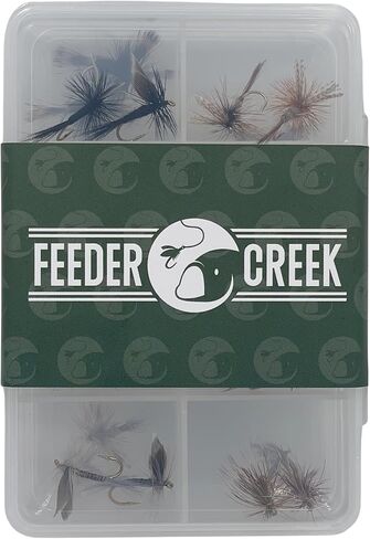 Fly Fishing Lures | Flies for Fly Fishing 18 Patterns with Fly Box Fly Fishing Assortment | Full of Dry Flies | Trout Flies | Fly Fishing Kit | Bass Flies in Kuwait