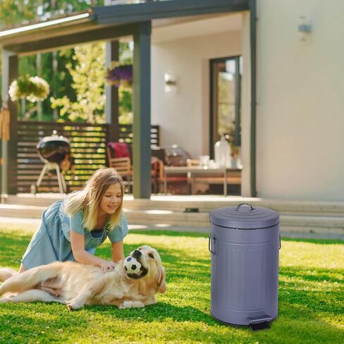 سلة مهملات براز الكلاب قابلة للتركيب للاستخدام في الهواء الطلق ومحطة نفايات الكلاب مع غطاء بدواسة بدون استخدام اليدين سعة 3.1 جالون حاوية حديقة المنزل ساحة المطبخ مع 200 كيس قمامة بلاستيكي و12 فلتر كربون منشط T-Y-G in Kuwait