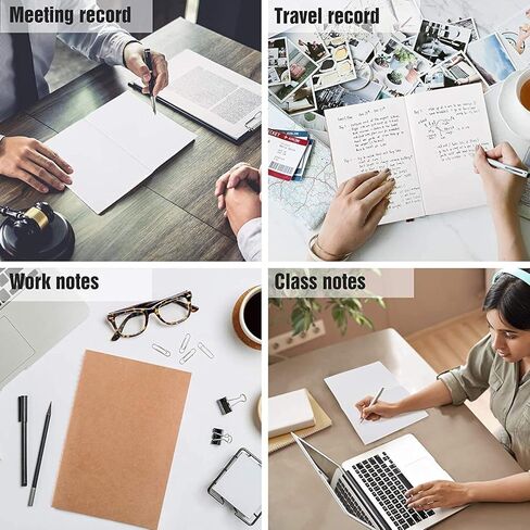 GTLZLZ 12 حزمة من دفاتر ورق كرافت، ورق فارغ، دفتر ملاحظات للموضوع، 60 صفحة/30 ورقة، مقاس 8.3x5.5 بوصة/A5، مجموعة مجلة السفر، للمسافرين والطلاب والمكاتب in Kuwait