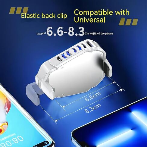مروحة تبريد Magsafe، باللون الأبيض، جهاز تبريد متنقل يدعم الهواتف الذكية مقاس 2.6-3.27 بوصة، وتبريد الهاتف المحمول، ويعزز تجربة الألعاب - تبريد سريع، وشفرات توربو، وأضواء محيطة ملونة in Kuwait