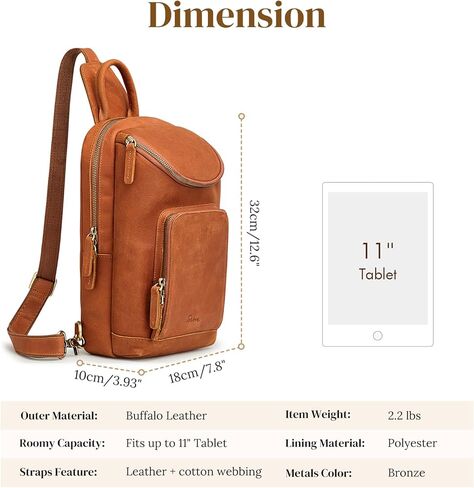 S-ZONE Women Leather Backpack Bundle with Sling Bag for Men Women Crossbody Shoulder Bag Backpack Purse Outdoor Travel in Saudi Arabia