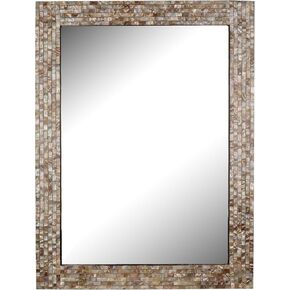Radiance Goods Seashell Finish Rectangular Framed Wall Mirror 32" Height in Saudi Arabia