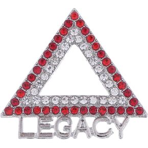 Graduation Women Organization Sorority DELTA Brooch Metal Triangle Shape Greek Letter Delta Legacy Pin Jewelry for Members Gift Red White in Saudi Arabia