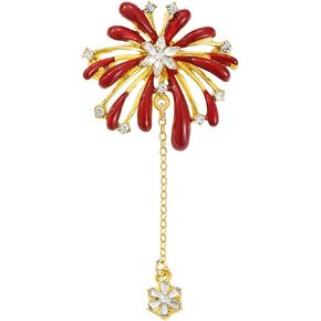 Rhinestone Firework Brooch, Multi-color Crystal Brooch Elegant Firework Lapel Pin Fashionable Party Jewelry for Women in Saudi Arabia