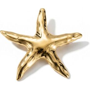 2PCS Minimalist Metal Starfish Brooches and Pins for Women, Unique Irregular Shape Lapel Pin, Abstract Marine Jewelry Accessories for Coat, Dress, Scarf, Wedding, and Party Gifts in Saudi Arabia