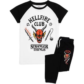Stranger Things T-Shirt Casual Trousers Co Ord Boys Girls Hellfire Club Outfit in Saudi Arabia
