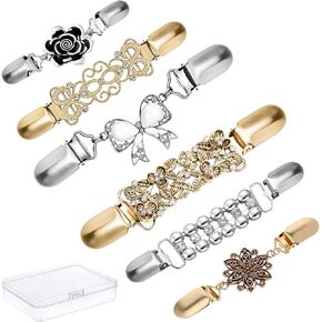 6pcs Retro Cinch Clip Set for Women - Vintage Shirt Cincher to Tighten, Secure Grip Waist Cinching Clips for Cinch Dress Back - Variety of Decorative Clothing Pins Sweater Clips for Shawl Cardigan in Saudi Arabia