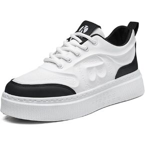 Mens Fashion Breathable Leather Lace Up Platform Sneakers Casual Non-Slip Round Toe Sneakers for Walking Sport Work Driving in Saudi Arabia
