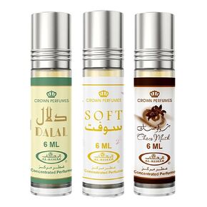 Al Rehab Perfume Oil Rollerball Set – 3-Piece Collection for Everyone (0.2 oz Each) – Includes Choco Musk, Soft, and Dalal in Saudi Arabia