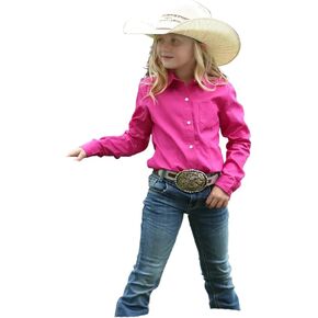 Cinch Cruel Girl Girls' Long Sleeve Western Button Up Shirt - Pink (CTW3120003) in Kuwait