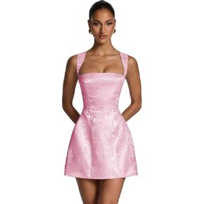 Fashionbride Short Jacquard Satin Homecoming Dress for Teens Square Neck Corset Mini Formal Evening Cocktail Gown in Saudi Arabia