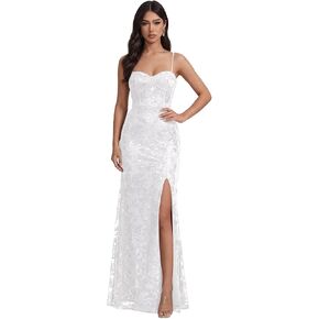 Sparkly Sequin Prom Dresses 2026 Long Ball Gowns Spaghetti Strap Mermaid Formal Evening Dress with Slit IMR043 in Saudi Arabia