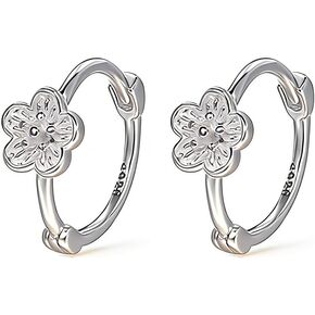 925 Sterling Silver Flower Hoop Earrings for Women Teens Flower Huggie Earrings Summer Hypoallergenic in Saudi Arabia