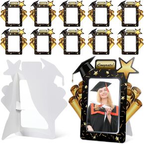 10 Pcs 2026 Graduation Paper Picture Frames 4 x 6 Inches Graduation Photo Frames with Easel 4x6 Congrats Grad Class of 2026 for Graduates Classroom, Black and Gold in Saudi Arabia