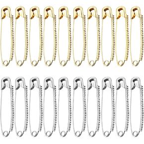 20-Piece Safety Pins for Clothes, Decorative Large Safety Pin Brooch Set with Rhinestone, Fashion for Sweaters Scarves Shawls and Jackets, Elegant Brooch Gold and Silver in Saudi Arabia
