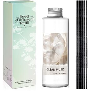 SCENTORINI Reed Diffuser Oil Refill, Clean Musk Diffuser Oil 6.76 Fl Oz, Natural Scented Essential Oil Refill Long Lasting Summer Home Fragrance for Room Spa Aromatherapy Bathroom in Saudi Arabia