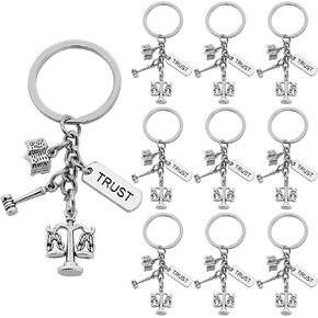 10Pcs Lawyer Keychain Alloy Justice Keyrings Justice Gavel Law Book Scales of Justice Charm Keychains for Women Men Gift or Lawyer Graduation in Saudi Arabia