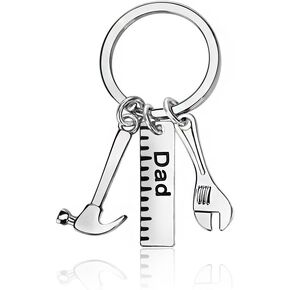 lauhonmin Father Gift Papa Ruler Wrench Hammer Key Chain Ring Tool Charms Pendant My Dad Can Fix Anything for Dad in Saudi Arabia