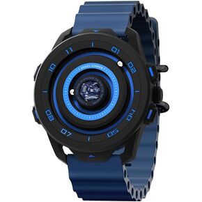 Men's Magnetic Watch Unique No Hand Analog Watch with Rotating Planet Sci-Fi Space Station Design Japanese Quartz 42mm Ball Bearing Wristwatch with Silicone Strap Galaxy Series in Kuwait