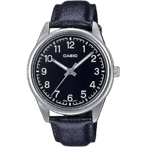 Casio MTP-V005L-1B4 Men's Standard Analog Black Leather Band Black Numbers Dial Watch in Saudi Arabia