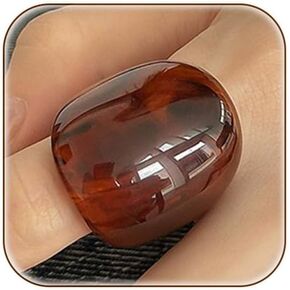 Chunky Amber Tortoiseshell Resin Ring for Women Wide Band Statement Ring for Daily Wear Casual Outfits in Saudi Arabia