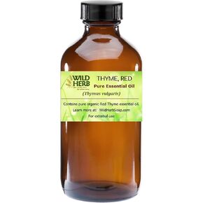 Wild Herb 100% Pure Red Thyme Essential Oil for Hair Growth, Aromatherapy, Skin Care, Massage, and Diffusers | Natural Aromatherapy for Relaxation and Wellness | 4 Oz in Kuwait