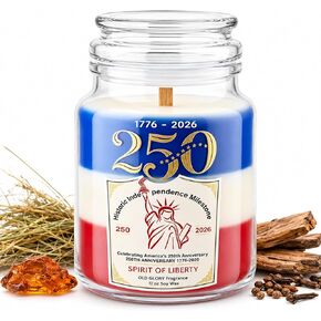 4th of July Patriotic Candle – 12oz Soy Wax Candle, Cozy Woody Amber Scented candles, Independence Day Decorations, USA Themed Home Decor & Gift in Saudi Arabia