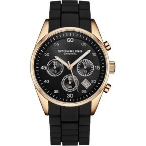 Stuhrling Original Velocity 4076 Men’s Chronograph Watch – 43mm Stainless Steel Sport Watch, Japanese Quartz Movement, Hybrid Silicone & Steel Strap, 50M Water Resistant in Saudi Arabia