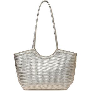 Large Woven Tote Bag Womens Shoulder Bags Faux Leather Large Tote Bag Retro Purse Handbag Casual Work Top Handle Satchel in Saudi Arabia