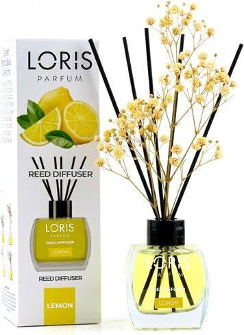 Loris Patchouli & Bergamot Reed Diffuser Set with Dried Flowers | Reed Diffusers for Home with Sticks | Bathroom Diffuser & Room Scent | Long-Lasting Home Fragrance | 120 mL / 4.06 fl oz in Kuwait