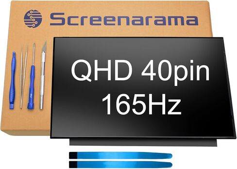 SCREENARAMA New Screen Replacement for CMO InnoLux N156KME-GNA Rev.C1 C2 (40pin 165Hz) QHD 2560x1440 IPS LCD LED Display with Tools and Tape in Kuwait