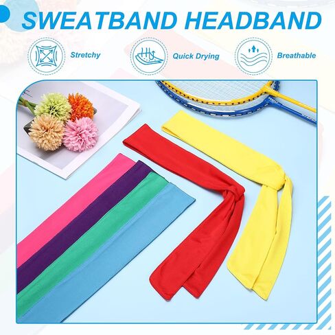 Tie Sweatband Headband, Running Athletic Hair Head Band Adjustable Head Tie Non-Slip Moisture Wicking -Fitting for (Tennis) in Saudi Arabia