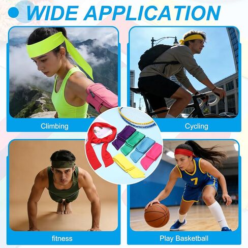 Tie Sweatband Headband, Running Athletic Hair Head Band Adjustable Head Tie Non-Slip Moisture Wicking -Fitting for (Tennis) in Saudi Arabia