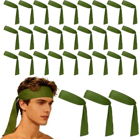 Tie Sweatband Headband, Running Athletic Hair Head Band Adjustable Head Tie Non-Slip Moisture Wicking -Fitting for (Tennis) in Saudi Arabia