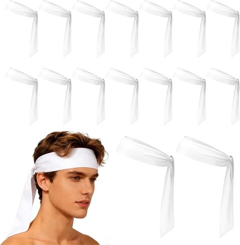 Tie Sweatband Headband, Running Athletic Hair Head Band Adjustable Head Tie Non-Slip Moisture Wicking -Fitting for (Tennis) in Saudi Arabia