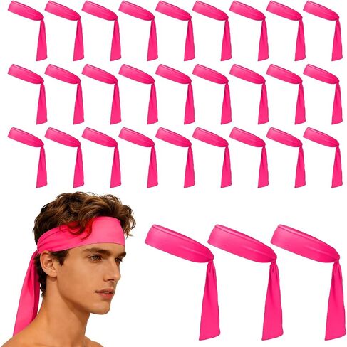 Tie Sweatband Headband, Running Athletic Hair Head Band Adjustable Head Tie Non-Slip Moisture Wicking -Fitting for (Tennis) in Saudi Arabia