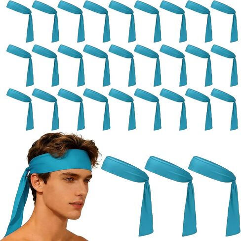 Tie Sweatband Headband, Running Athletic Hair Head Band Adjustable Head Tie Non-Slip Moisture Wicking -Fitting for (Tennis) in Saudi Arabia
