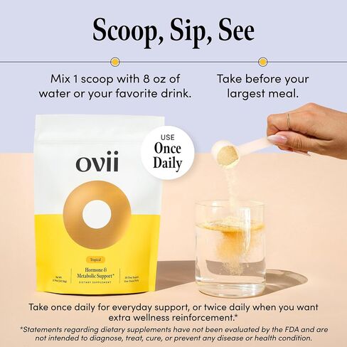 Ovii Metabolic Support for Women – Reducose® White Mulberry with Myo-Inositol & D-Chiro Inositol 40:1 Blend – Daily Wellness, Metabolic Balance & Appetite Control Supplement – 30 Servings, Tropical in Saudi Arabia