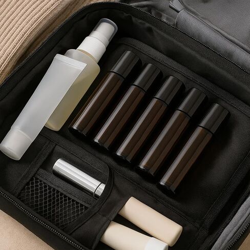 6 Packs 30ml Amber Glass Roller Bottles with Black Caps Refillable Roll-On Containers Travel Size Rollerball Bottles for Essential Oils, Perfume, Aromatherapy in Saudi Arabia