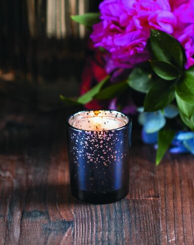 Navy Mercury Glass Votive Candle Holders Set of 12 for Wedding and Home Decor, 2 1/2" x 2" Diam in Kuwait