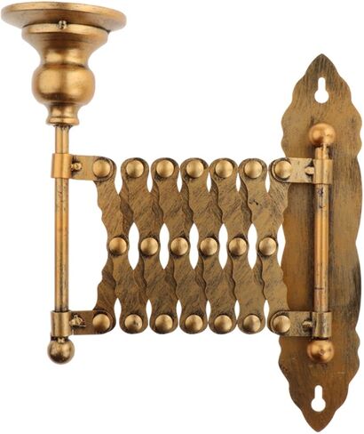 حامل شموع جداري قابل للتعديل من Fenteer، شمعدان مستدق تلسكوبي، معدن ذهبي، يمتد 16-52 سم، لغرفة المعيشة والمدفأة وديكور الزفاف in Kuwait