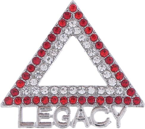 Graduation Women Organization Sorority DELTA Brooch Metal Triangle Shape Greek Letter Delta Legacy Pin Jewelry for Members Gift Red White in Saudi Arabia