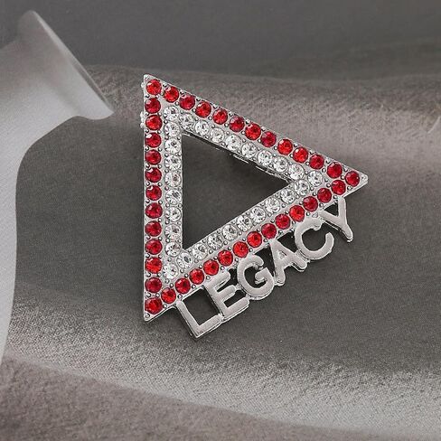 Graduation Women Organization Sorority DELTA Brooch Metal Triangle Shape Greek Letter Delta Legacy Pin Jewelry for Members Gift Red White in Saudi Arabia
