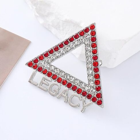 Graduation Women Organization Sorority DELTA Brooch Metal Triangle Shape Greek Letter Delta Legacy Pin Jewelry for Members Gift Red White in Saudi Arabia