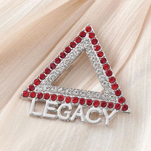 Graduation Women Organization Sorority DELTA Brooch Metal Triangle Shape Greek Letter Delta Legacy Pin Jewelry for Members Gift Red White in Saudi Arabia