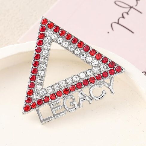Graduation Women Organization Sorority DELTA Brooch Metal Triangle Shape Greek Letter Delta Legacy Pin Jewelry for Members Gift Red White in Saudi Arabia
