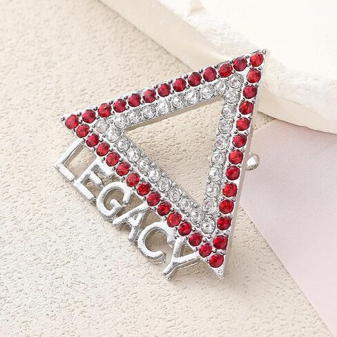 Graduation Women Organization Sorority DELTA Brooch Metal Triangle Shape Greek Letter Delta Legacy Pin Jewelry for Members Gift Red White in Saudi Arabia