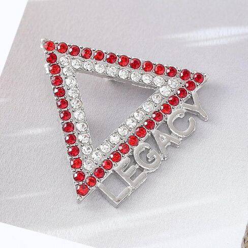 Graduation Women Organization Sorority DELTA Brooch Metal Triangle Shape Greek Letter Delta Legacy Pin Jewelry for Members Gift Red White in Saudi Arabia